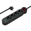 Blow PS-440 maitinimo prailginimo kabelis su 4 lizdais, 2xUSB+USB-C, 5m, juodas, 3x1mm