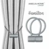 AmeliaHome Pilki užuolaidų rišikliai Hamilton, 2 vnt.