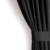 RESTILO užuolaida BLACKOUT juoda spalva, surišimo juosta, klasikinio stiliaus, blackout audinio juosta 140x175