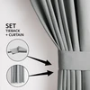 RESTILO BLACKOUT curtain, pilkas, plain, classic style, with tie-back, multifunctional heading tape, blackout heavyweight fabric, 140 x 260 cm