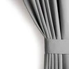 RESTILO blackout curtain, plain classic pilkas, classic style, fabric tieback, sidabrinis eyelets, heavyweight blackout fabric, 140 × 245 cm