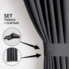 Curtain BLACKOUT color graphite style classic sidabrinis eyelets blackout 140x175 AmeliaHome