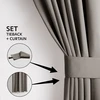 RESTILO BLACKOUT curtain, beige, plain, classic, classic tieback, classic style, multifunctional tape, heavyweight blackout fabric, 285 x 260 cm.