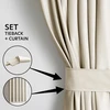 RESTILO VELVET curtain, colour: light beige, plain, glamour style, with sash tieback, multi-purpose tape, velvet fabric, 200 x 250 cm