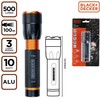BLACK +  DECKER Juodas + DECKER LATARKA TAKTYCZNA aliumininės 10W 500LUMENÓW Juodas + DECKER