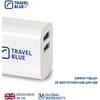 Blue TRAVEL Mėlynas TINKLO ĮKROVIKLIS 2 USB UK