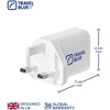 Blue TRAVEL Mėlynas TINKLO ĮKROVIKLIS 2 USB UK