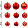 Christmas Gifts Dekoratyviniai plastikiniai žaisliukai seifui, 46 vnt., raudoni žėručiai