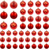 Christmas Gifts Dekoratyviniai plastikiniai žaisliukai seifui, 46 vnt., raudoni žėručiai