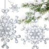Christmas Decoration pakabinamas akrilo sniego dribsnis 12 cm