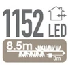 Christmas Decoration KALĖDINĖS LEMBUTĖS GRANDINĖS LIGHTS 1152 LED LAIKMATIS ŠILTAS Baltas