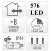 Christmas Decoration KALĖDINĖS LENGVOS GRANDINĖS 576 LED LAIKMATIS COLD Baltas