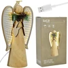 Dekoracja świąteczna Edelman Anioł dekoracyjny drewniany LED wys: 30CM USB