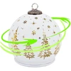 Edelman Dekoratyvinis LED stiklinis rutulys 12 cm blizgantis besisukantis - Baltas