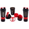 Pure Fitneso gertuvė su purtykle 500 ml pilka raudona