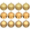 Christmas Decoration Neišardomos Kalėdinės Burbuliukai 12 vnt 6 cm Auksiniai