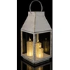 KOOPMAN LATARNIA LAMPION ADWENTOWY RORATY LED 35CM 3 ŚWIECE TIMER Baltas