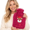KOOPMAN TERMOFOR GUMOWY XMAS 1,75L USMIECHNIĘTY RENIFER Raudonas