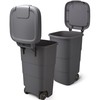 Prosperplast Plastikinis šiukšlių konteineris WHEELER, juodos sp., 110 l