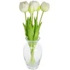 Saska Garden balta tulpinė bijūnė puokštė 39 cm