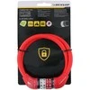 Dunlop Dviračio kabelinė spyna su kombinuotu kodu 65 cm raudona