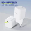 "Allity" sieninis įkroviklis GaN PD QC ATC-01-20WC 1x USB-C 20W baltas