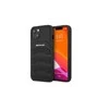 Mercedes Benz Apple iPhone 13 Mini Mercedes AMG dėklas odinis Debossed Lines (AMHCP13SGSEBK) juodos spalvos