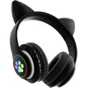 Ausinės vaikams BLUETOOTH LED / KOCIE USZY, Juodas / JUODA