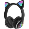 Ausinės vaikams BLUETOOTH LED / KOCIE USZY, Juodas / JUODA