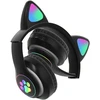 Ausinės vaikams BLUETOOTH LED / KOCIE USZY, Juodas / JUODA