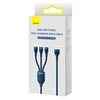 Baseus Flash Series 2 3in1 USB laidas USB-C + micro USB + Lightning 100W 1.2m – Mėlynas