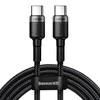 Baseus Cafule PD2.0 100W greito įkrovimo USB-C kabelis 20V 5A 2m - Pilkas / Juodas