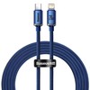 Baseus Crystal Shine kabelis USB-C į Lightning, 20W, PD, 2m mėlynos spalvos