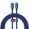 Baseus Crystal Shine kabelis USB-C į Lightning, 20W, PD, 2m mėlynos spalvos
