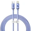 Baseus Crystal kabelis USB-C - Lightning 20W PD 2m - Violetinis