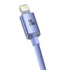 Baseus Crystal Shine USB-C – Lightning laidas 20W PD 1.2m – Violetinis