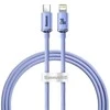Baseus Crystal Shine USB-C – Lightning laidas 20W PD 1.2m – Violetinis