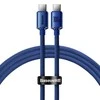 Baseus Crystal Shine kabelis USB-C - USB-C 100W 1.2m mėlynas