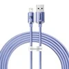 Baseus Crystal Shine kabelis USB - Lightning 2.4A 2m - Violetinis