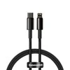 Baseus USB Type C - Lightning kabelis „Power Delivery“ greitam įkrovimui 20 W 1 m, juodas (CATLWJ-01) (Juodas)