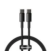 USB laidas Baseus Tungsten Gold Fast Data Type-C iki Type-C 100W 1.0m juodas CATWJ-01