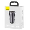Automobilinis telefono kroviklis Baseus Golden Contactor Max, USB + USB-C, 60 W, pilka