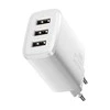 Baseus kompaktiškas greitas įkroviklis, 3x USB, 17W - baltas