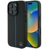 Mercedes MEHMP16L23RURBK Apple iPhone 16 Pro 6.3" juodos spalvos dėklas MB Mėlyna Line Leather MagSafe
