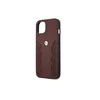 BMW BMHCP13LRSPPR Apple iPhone 13 Pro / 13 6,1″ red kietas dėklas Leather Curve Perforate