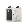 BMW BMHCP12LRSPPK Apple iPhone 12 Pro Max 6,7″ juodos spalvos kietas dėklas Leather Curve Perforate