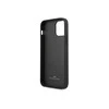 BMW BMHCP12LRSPPK Apple iPhone 12 Pro Max 6,7″ juodos spalvos kietas dėklas Leather Curve Perforate