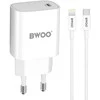 BWOO 20 W sieninis įkroviklis CDA159 su kabeliu iš USB-C į Lightning