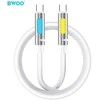 BWOO 240W itin spartaus įkrovimo duomenų kabelis su RGB apšvietimu, baltas X325C-C