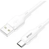 BWOO 3A silicone cable X329C USB - USB-C 1m baltas